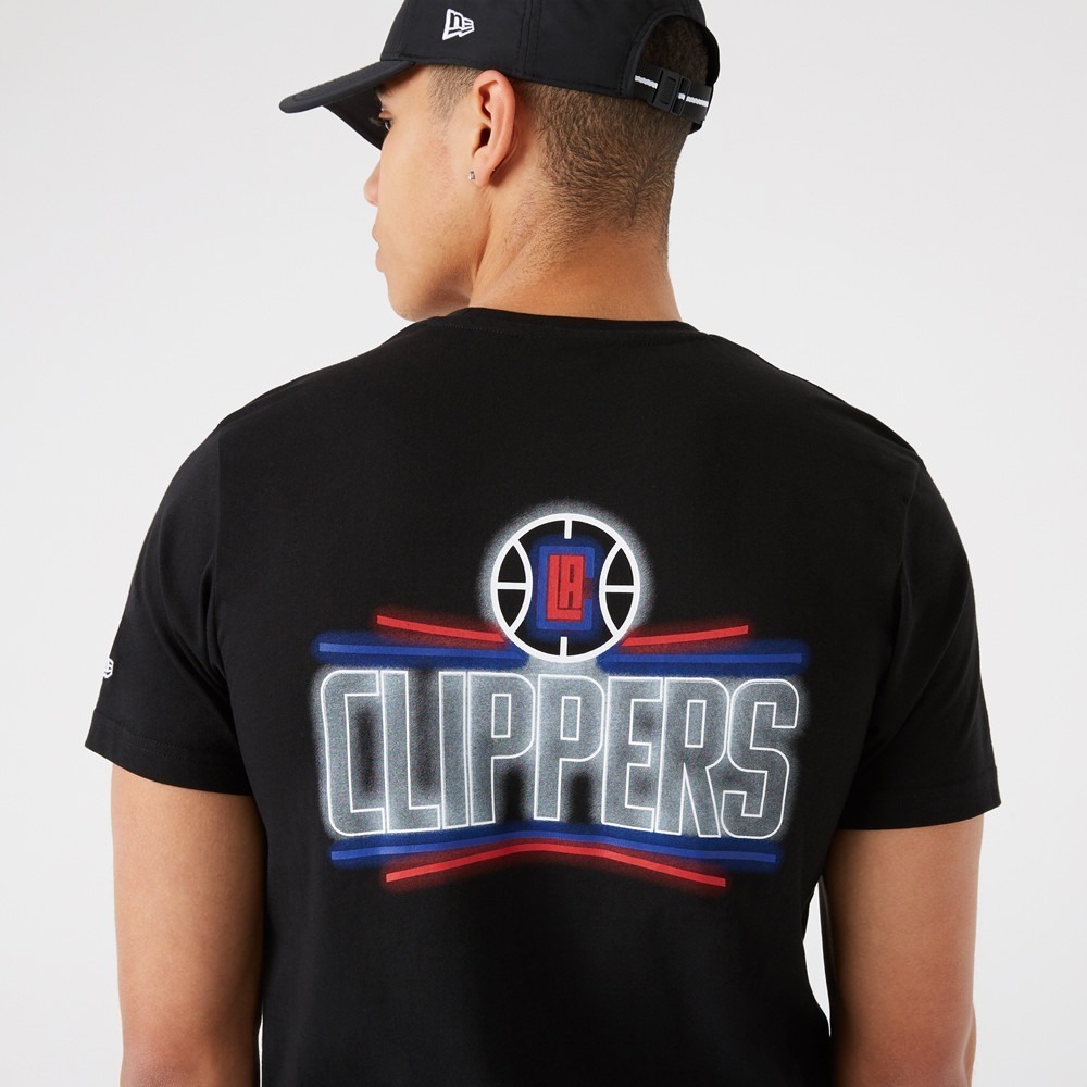 LA Clippers NBA Neon Schwarz T-Shirt, NBA Unisex Tee, Gift For Basketball Fan
